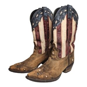 Dan Post Boots Liberty US Flag Womens Distressed Leather Western Boots 8.5 M